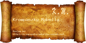 Krompaszky Mabella névjegykártya